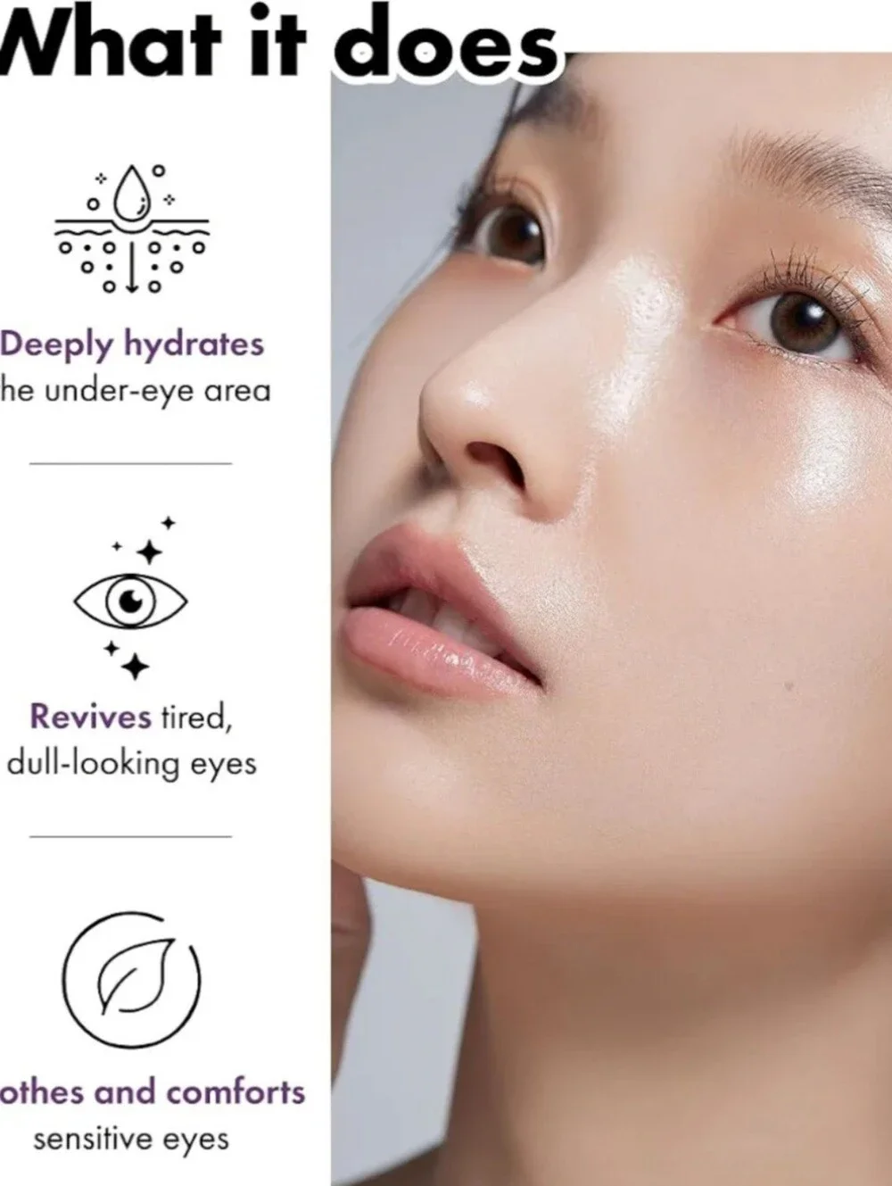 It's Skin Hyaluronic Acid Moisture Eye Cream+ — White with Purple Cap